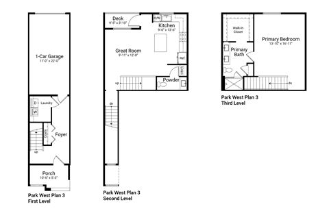 Floor plan for 1 bed, 1.5 baths, 1181 sqft